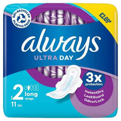 Always Ultra Day Pads Long (S2) Wings x 44 [PM £2.69 ] (Case of 24) - Honesty Sales U.K