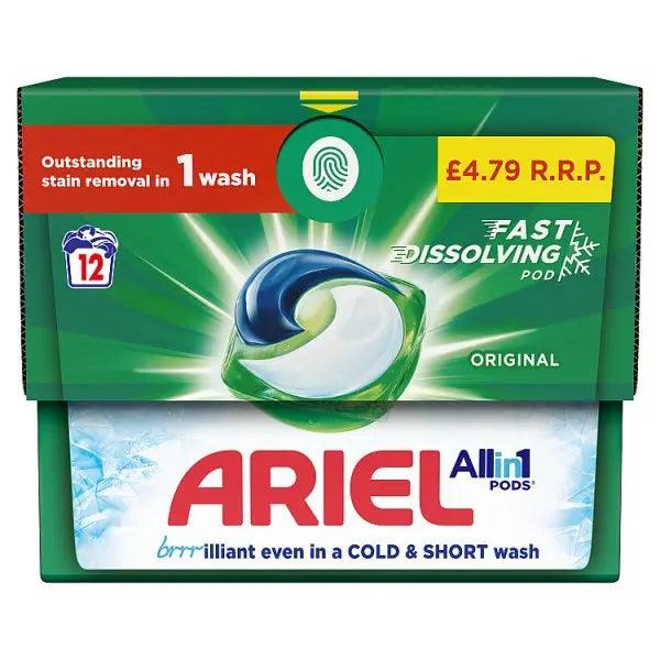 Ariel All-in-1 PODS®, Washing Capsules 12 (Case of 4) - Honesty Sales U.K