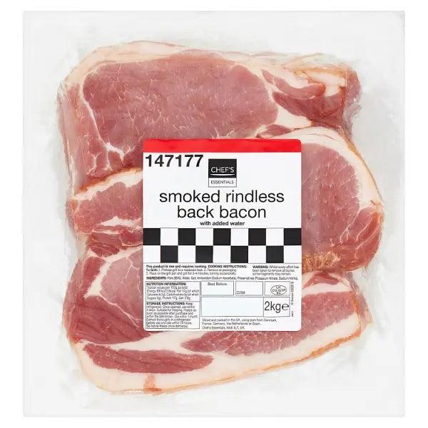 Chef's Essentials Smoked Rindless Back Bacon 2kg - Honesty Sales U.K