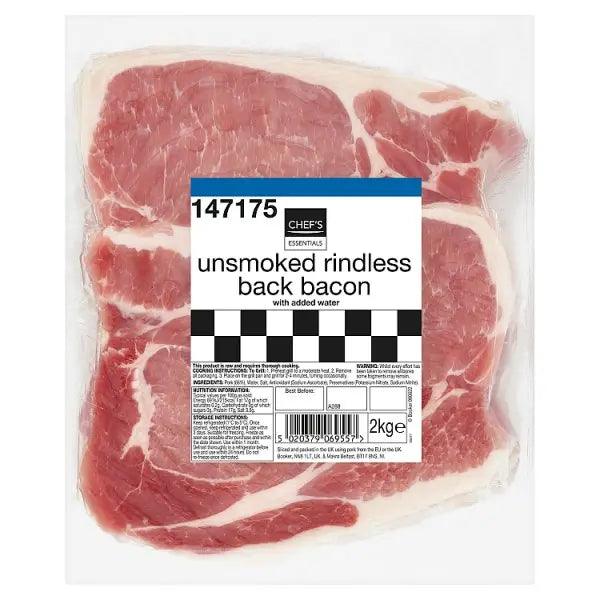 Chef's Essentials Unsmoked Rindless Back Bacon 2kg - Honesty Sales U.K