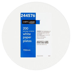 Chef's Larder 200 White Paper Plates - Honesty Sales U.K