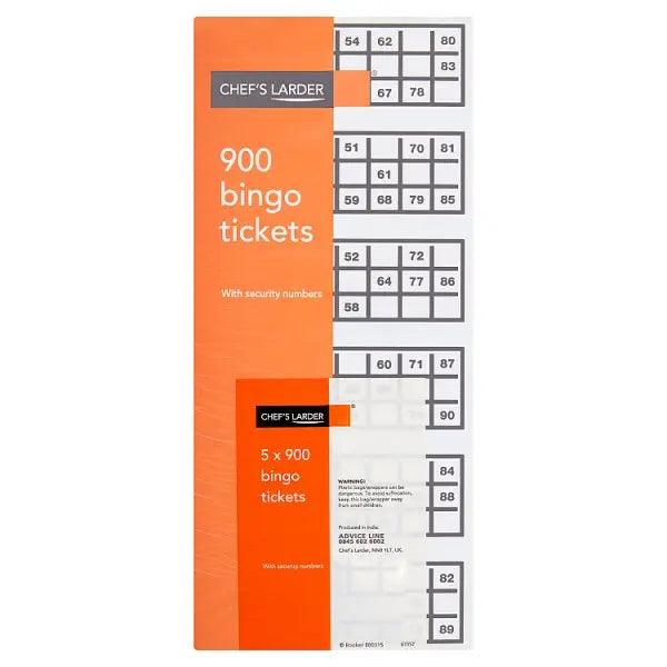 Chef's Larder Bingo Tickets 5 x 900 - Honesty Sales U.K