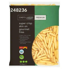 Chef's Larder Premium Super Crisp Skin On Gourmet Fries 2.5kg (Case of 4) - Honesty Sales U.K