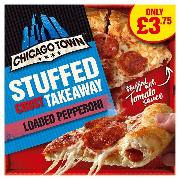 Chicago Town Takeaway Stuffed Crust Pepperoni Medium Pizza 490g (PMP) - (Case of 10) - Honesty Sales U.K