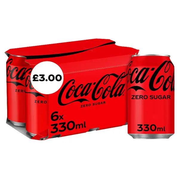 Coca-Cola Zero Sugar 6 x 330ml (Case of 4) - Honesty Sales U.K