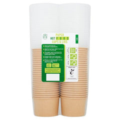 Ecopac 50 Paper Hot Food Cups & Lids - Honesty Sales U.K
