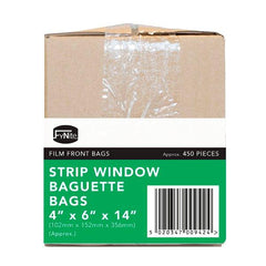 Film Front Strip Window Baguette Bags 4"x6"x14" - Sets of 450 - Honesty Sales U.K