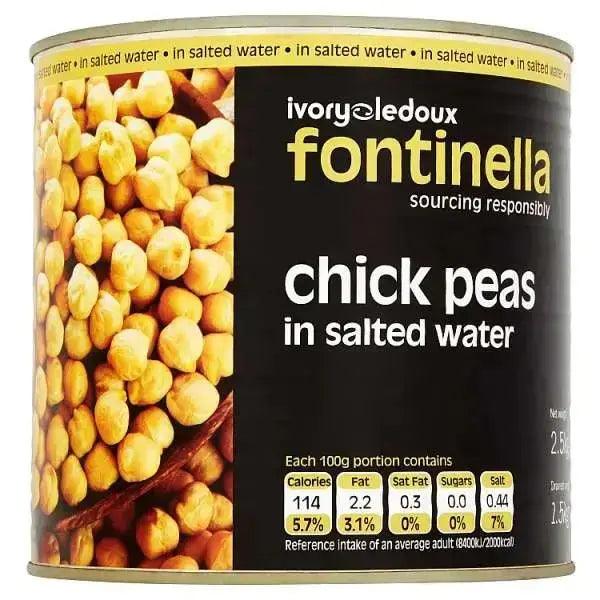 Fontinella Chick Peas in Salted Water 2.5kg (Drained Weight 1.5kg) - Honesty Sales U.K