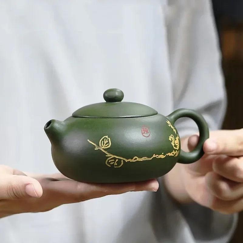 Handmade Chinese Yixing Teapot - Green Clay Beauty Kettle - 170ml - Honesty Sales U.K