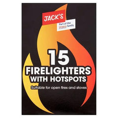 Jack's 15 Firelighters with Hotspots 200g (Case of 24) - Honesty Sales U.K
