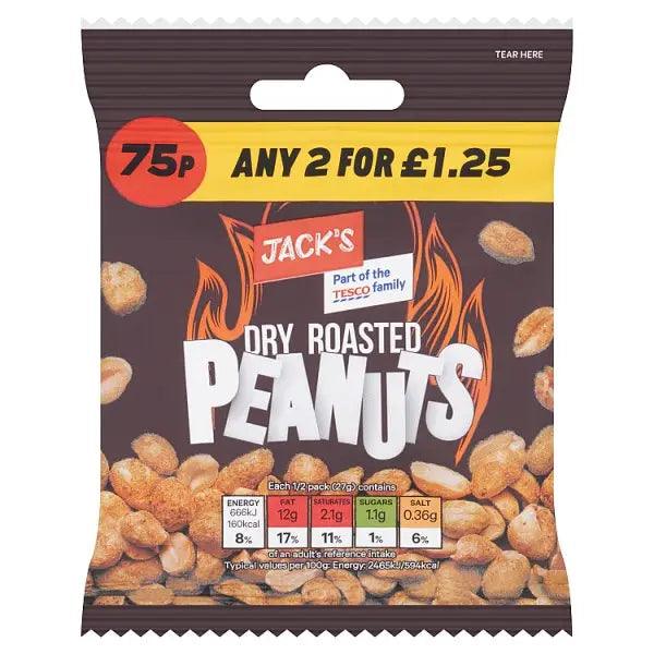 Jack's Dry Roasted Peanuts 55g (Case of 24) - Honesty Sales U.K