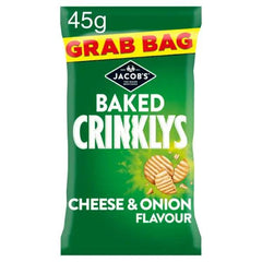 Jacob's Baked Crinklys Cheese & Onion Grab Bag 45g (Case of 30) - Honesty Sales U.K