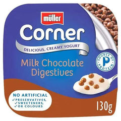Muller Corner Vanilla Yogurt with Chocolate Digestive Biscuits 130g - Honesty Sales U.K