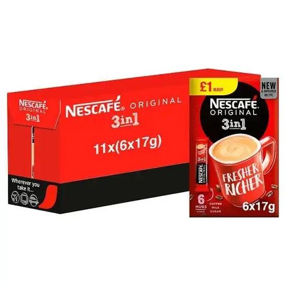 Nescafe Original 3in1 Instant Coffee, 6 Sachets x 17g - Honesty Sales U.K