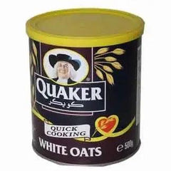 Quaker White Oats Tin - 500g Metal Brands - Honesty Sales U.K