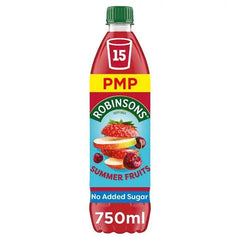 Robinsons Summer Fruits No Added Sugar Squash PMP 750ml (Case of 12) - Honesty Sales U.K