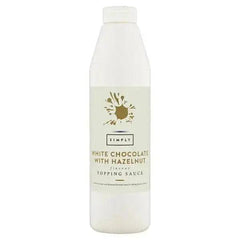 Simply White Chocolate with Hazelnut Flavour Topping Sauce 1kg - Honesty Sales U.K
