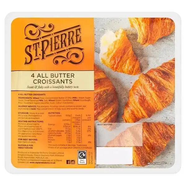 St Pierre 4 All Butter Croissants - Honesty Sales U.K