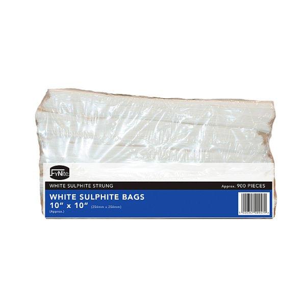 White Sulphite Flat Bags Strung - Honesty Sales U.K