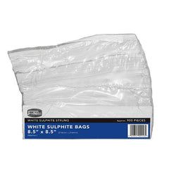 White Sulphite Flat Bags Strung - Honesty Sales U.K