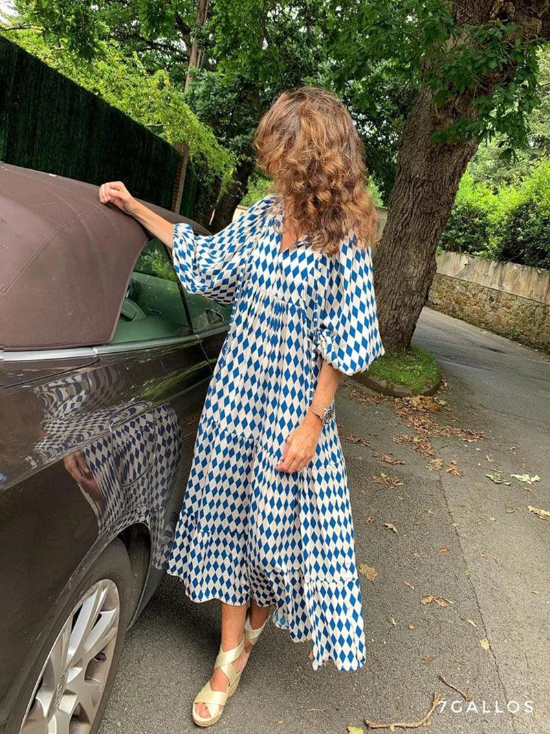 Summer Puff Sleeve Boho Eliegant Womens Maxi Dress - Honesty Sales U.K