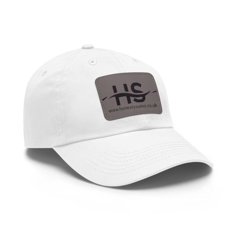 Dad Honesty Sales Hat with Leather Patch (Rectangle)