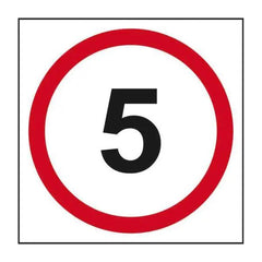 5 Mph Speed Limit Road Sign, 1.2mm Recyclable Polypropylene, W400mm x H400mm - Honesty Sales U.K