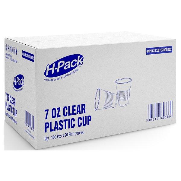 7oz Plastic Water Cups (Clear) (20 x 100 Pcs) - Honesty Sales U.K