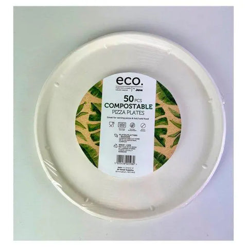 Bagasse Pizza Plates 32.5cm 50Pcs - Honesty Sales U.K