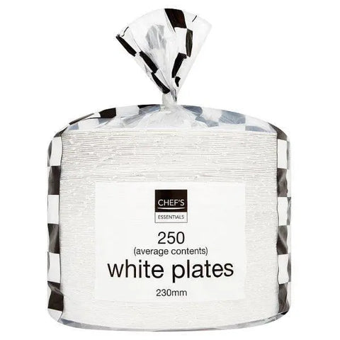 Chef's Essentials 250 White Plates 230mm - Honesty Sales U.K