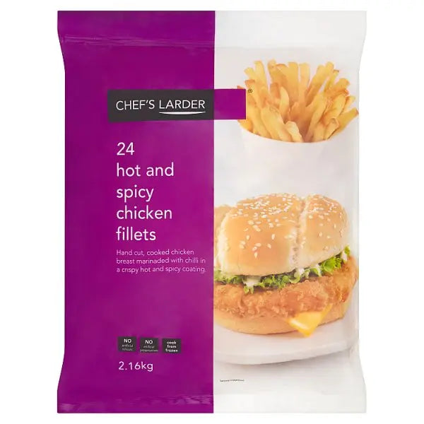 Chef's Larder 24 Hot and Spicy Chicken Fillets 2.16kg Chef's Larder