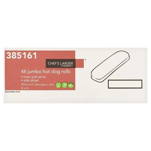 Chef's Larder 48 Jumbo Hot Dog Rolls - Honesty Sales U.K