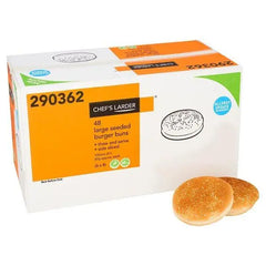 Chef's Larder 48 Large Seeded Burger Buns (6 x 8) - Honesty Sales U.K