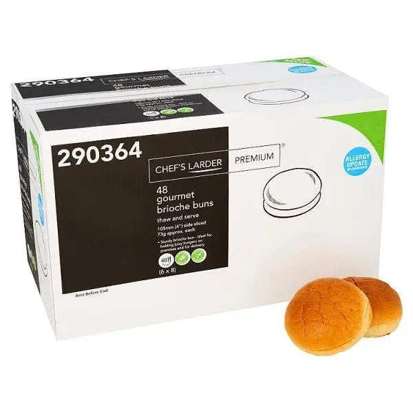 Chef's Larder Premium 48 Gourmet Brioche Buns - Honesty Sales U.K