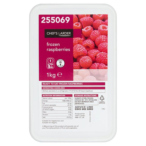 Chef's Larder Frozen Raspberries 1kg - Honesty Sales U.K