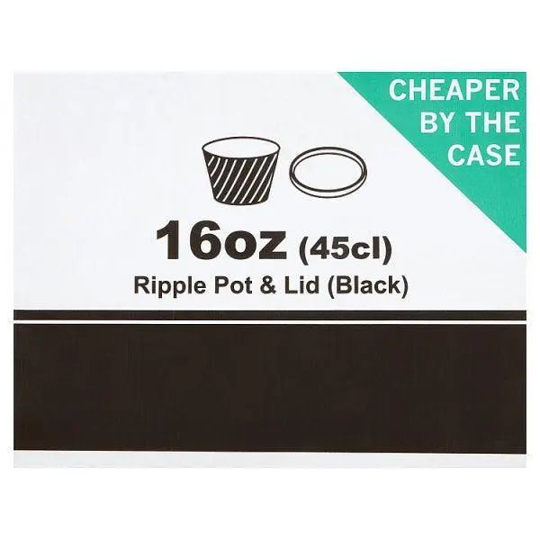 FyNite Ripple Pot & Lid Black 16oz (45cl) 10 x 40 (400 Per Case) - Honesty Sales U.K