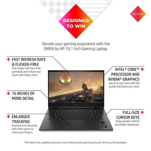 HP Omen Notebook 16-b1001na Core i7-12700H 16.1" QHD LED 16GB - 673R7EA - Honesty Sales U.K