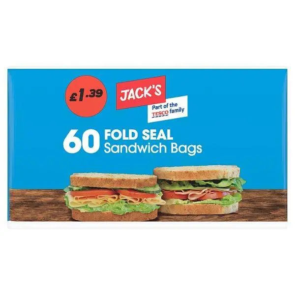 Jack's 60 Fold Seal Sandwich Bags - 60pk - Honesty Sales U.K