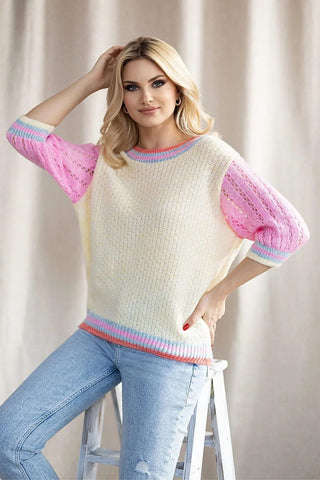 Short sleeve sweater model 178641 PeeKaBoo - Honesty Sales U.K