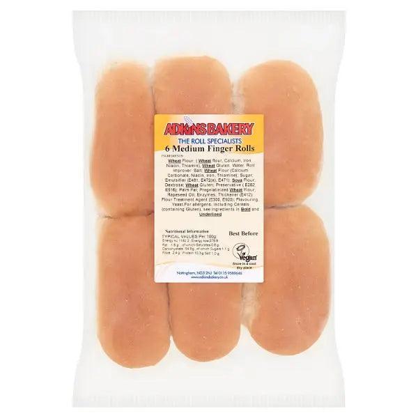 Adkins Bakery 6 Medium Finger Rolls (Case of 1) - Honesty Sales U.K