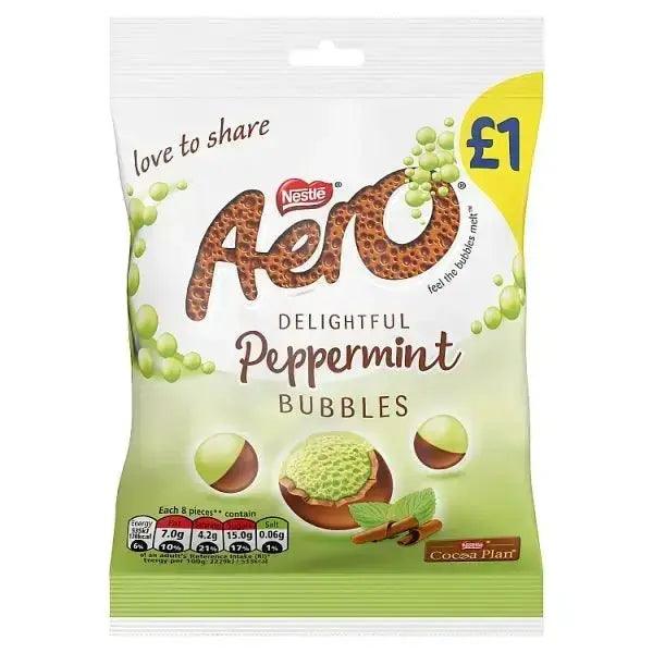 Aero Bubbles Peppermint Mint Chocolate Bag 80g (Case of 12) - Honesty Sales U.K