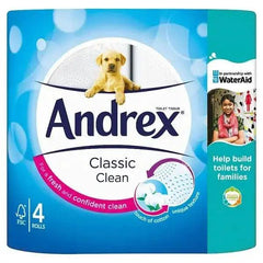 Andrex Classic Clean 4 Rolls (Case of 6) - Honesty Sales U.K