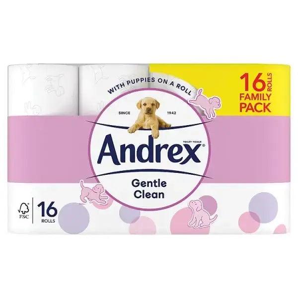 Andrex Gentle Clean Toilet Tissue 16 Rolls - Honesty Sales U.K