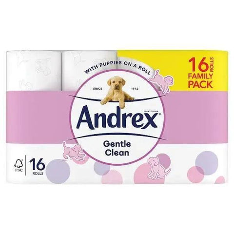 Andrex Gentle Clean Toilet Tissue 16 Rolls - Honesty Sales U.K