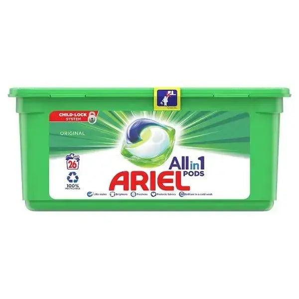 Ariel All-in-1 Pods Washing Liquid Capsules Original, 26 Washes (Case of 3) - Honesty Sales U.K