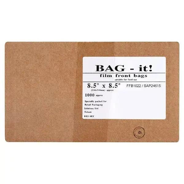 Bag It, Film Front Bags 10" x 10", 8.5" x 8.5" Approx 1000 - Honesty Sales U.K