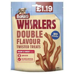 BAKERS Dog Treat Bacon and Cheese Whirlers 130g (Case of 6) - Honesty Sales U.K