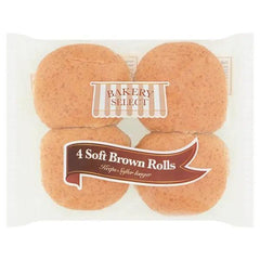 Bakery Select 4 Soft Brown Rolls - Honesty Sales U.K