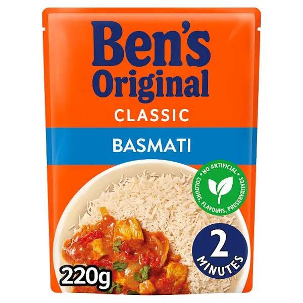 Bens Original Basmati Microwave Rice 220g (Case of 6) - Honesty Sales U.K