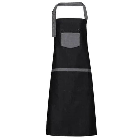 Bib Apron Contrast Denim Black, Indigo Color - Honesty Sales U.K